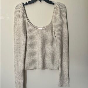 Gianni Bini Beige Ribbed Knit Top